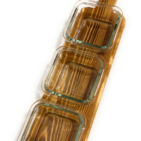 Table Setter Serving Bowls With Wood Tray - Picture 4 of 5